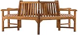 Unique Nature Teak-Rundbank mit Armlehnen – 360 Grad Baumbank – wetterfest – 250 cm –...