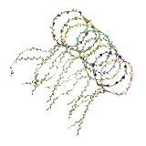 DIKACA 8 Stück Blumenkranz Stirnband Set Farbenfroher Haarschmuck für Hochzeit Braut...