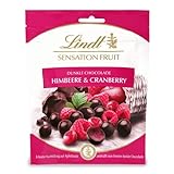 Lindt Schokolade Sensation Fruit Himbeere und Cranberry | 150 g | Dunkle Schokoladen-Kugeln mit...