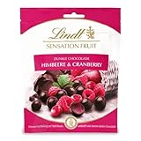 Lindt Schokolade Sensation Fruit Himbeere und Cranberry | 150 g | Dunkle Schokoladen-Kugeln mit...