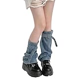 YROHGKPN Jeans Beinstulpen Für Damen Und Mädchen Süße Coole Ausgestellte Beinstulpen Punk Socken...