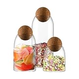 Frfik Vorratsglas mit Deckel – Tee- und Zuckerdosen, 3 Stück mit Deckel, vielseitig einsetzbar,...