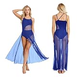 Frauen Lyrischer Tanz Kostümem Lyrisches Tanzkleid for Damen, ärmellos, durchsichtiges...