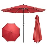 DUMOS Sonnenschirm UV Schutz Abdeckung Kurbel Knickbar Alu Rund Balkon Terrasse Garten Balkonschirm...