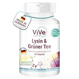 L-Lysin & Grüner Tee Extrakt - 100 vegane Kapseln, 400mg / 200 mg, Polyphenole und EGCG,...