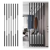 7-teiliges schwarzes Raumteiler-Set aus Metall, stehende Trennwände für Innenräume, Schlafzimmer,...