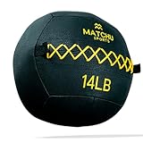 Matchu Sports | Wall Ball | Erhältlich in 6 KG (14LB) und 9 KG (20 LB) | Schwarz | (6 KG/14 LB)