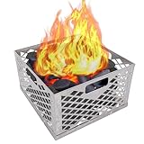Feuerkorb - Edelstahl -Holzkohlehalter, Hochleistungsraucherbox | Rost -Proof -Ofenzubehör Haus,...