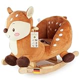 Bieco Plüsch Schaukeltier REH Lina, 60 cm | Kinder Schaukelstuhl mit Sicherheitsgurt | Baby...