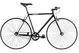Aanlun Fixie Bike Fixed Gear Fahrrad Single Speed ​​Hi-Ten Stahl Schwarz Rahmen 10Kg (Color :...