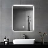 MYGIIVOVO Badezimmer Wandspiegel, Badspiegel Mit Beleuchtung, 60 x 45 cm Spiegel mit LED Licht,...