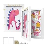 SONGMICS Bilderrahmen 2er Set, A4, 22 x 28 cm, Kinderauszeichnungen, jede Box für bis zu 150...