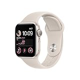 Apple Watch SE (2. Generation) (GPS, 40mm) Smartwatch - Aluminiumgehäuse Polarstern, Sportarmband...