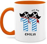 Tasse Tassen 325ml - Ich bin 11 Pirat mit Name Piratenabenteuer Elfter Kindergeburtstag Piratenmotto...