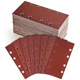100tlg Schleifpapier für Schwingschleifer, 8 Löcher 93 x 185 mm Schleifblatt Set, Körnung...