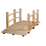 DREAMADE Holzbrücke für Garten/Dekoration, Teichbrücke aus massivem Holz, Dekobrücke Zierbrücke...