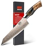 SHAN ZU Damastmesser aus Kupfer Kochmesser Handgeschmiedetes Japanisches Messer, 33 Schichten...