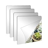 Aidqxbaoer 4 Stück Klebespiegel Selbstklebend,15 x 15 cm Acrylspiegel Schulspiegel,Flexible...