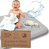 Bisoo Spannbettlaken 75x100 cm für Lauf, Krabbelgitter und Reisebett - wasserdichte Leintuch...