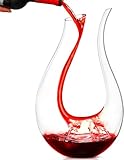 Weindekanter,Smaier Decanter 1.2L Wein-Dekantiergefäß Bleifreier Glasbe Perfektes Geschenkset...