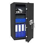 SafeHero Möbeltresor Klasse 1 EN 1143-1 Secureo Falcon 5 | H860xB490xT410 mm | 104 kg |...