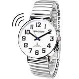 MAUJOY Sprechende Uhr Sehbehinderte Funkuhr I Deutsch Sprechende Herren Armbanduhr I Blindenuhr I...