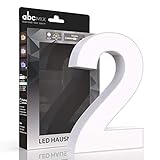 abcMIX LED Hausnummer, personalisierbare beleuchtete Hausnummer, Hausnummernleuchte mit LED -...