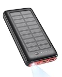 Solar Powerbank 27000mAh 22,5W PD20W Power Bank Schnell Aufladende, USB C Tragbares Ladegerät für...