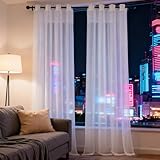 XUEQXUE Gardinen Vorhänge mit Ösen 215 x 145 cm Wärme, Gegen Kälte, Schalldämmende Luftig...