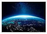Vlies Fototapete Erde im Weltall 3D EFFEKT Galaxy Weltraum Kinderzimmer - inkl. Kleister - für...