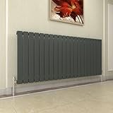 GY Bath Horizontaler Heizkörper, Anthrazit, Flachpaneel, Designer-Heizkörper, 600 x 1428 mm,...