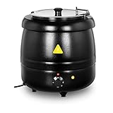 Royal Catering RCST-10BB Elektrischer Suppentopf 10 L Suppenkessel (400 W, schwarz)