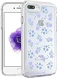 CEOKOK Kompatibel für iPhone 6 Plus/6s Plus/7 Plus/8 Plus Hülle Klar mit Design Blume Niedlich...