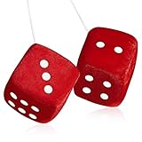 ElevateTech 1 Paar Plüschwürfel Aufhängen Auto Würfel Rückspiegel Anhänger Fuzzy Würfel Auto...