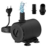 Editbar Aquarium Wasserpumpe 15W 1000L/h – Ultra Leise Tauchpumpe Filterpumpe mit 1,6m Kabel und 2...