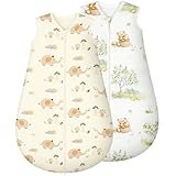 Yukkidds 2er Pack Schlafsack Baby 1.5 TOG, 100% Baumwolle Babyschlafsack Neugeborene im 0-6 Monate,...