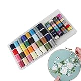 Nähgarn-Sortiment – Polyestergarn für Nähmaschine, 32 Oberlast, 28 untere Last, tragbare...