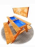 FRIEDO - 2in1 Kindersitzgruppe mit Matschtisch aus lackiertem Holz - Matschküche & Wasserspieltisch...