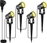 Totofac Gartenbeleuchtung LED, COB im Freien IP65 Wasserdichter Gartenleuchte, Warmweiß 3000K...