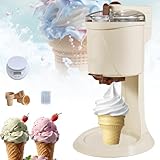 JMOUZHG Eismaschine mit Kompressor für Softserve - 1L Fassungsvermögen, automatische Frozen Yogurt...