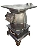 Holzofen zum Heizen zu Hause, Grillen im Freien, Camping und Kochen mit extra großer Box