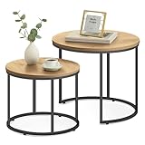 Home Collective Couchtisch 2er Set Rund Beistelltisch Loft Design 2 in 1 Verschachtelung Kratzfeste...
