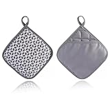 2 Stück Topflappen Baumwolle, 20 x 20 cm Hitzebestaendig Topflappen, Gegen Hohe Hitze Kitchen,...