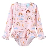Baby Badeanzug Mädchen Langarm Kinder Baby Einteiliger Sonnenschutz Bademode Baby Schwimmanzug...