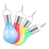 Baluue 4 Stück Solar Dekorationslichter Bunte Candy color Solarlampen Outdoor Hängend Chinesisches...