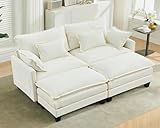 SITURAY Doppellagige Ecksofa Modulares Sofa, Wohnlandschaft L-Form Cloud Couch mit Ottomane,...