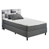 Stella Trading Modena Boxbett 120x200, Anthrazit - Bequemes Einzelbett mit außergewöhnlichem...