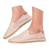 Bootsschuhe Damen Espadrilles Flache Trachtenschuhe Lässig Festliche Leinenschuhe Walking Loafers...