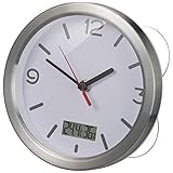 Bresser Wanduhr Mytime Thermo-/Hygro Funk Baduhr mit Thermometer und Hygrometer inklusive 4 Starker...