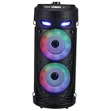 TEHAUX Kabelloser Outdoor Lautsprecher mit Einstellbaren LED Lichtern Tragbar und Leicht mit...